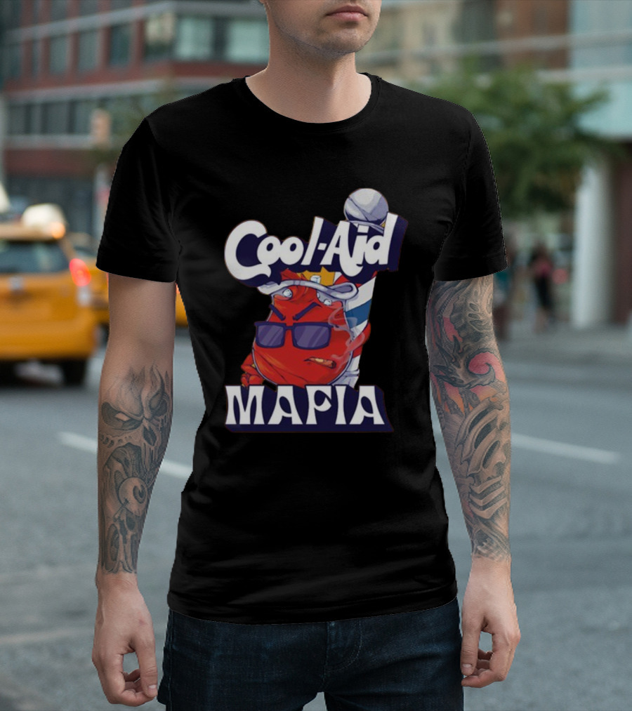 Cool-Aid Mafia Gangster Red Jug Smoking Shades T-Shirt