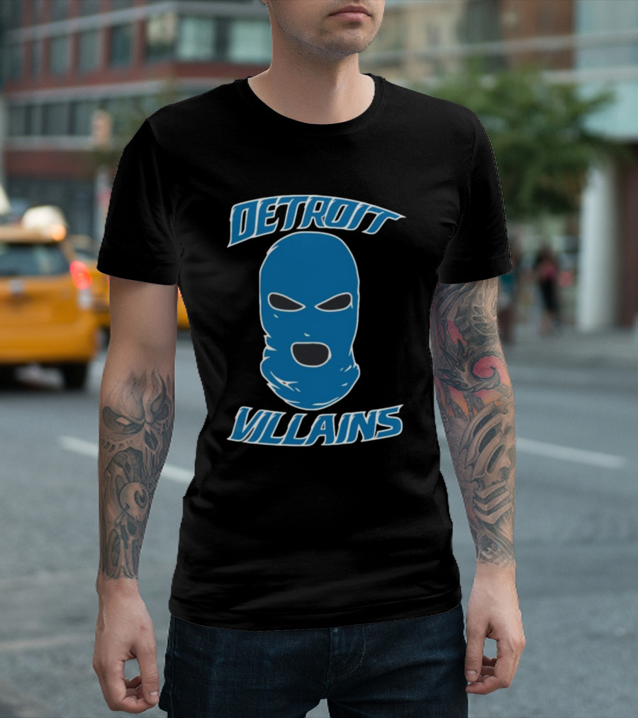 Detroit Villains Blue Mask T-Shirt