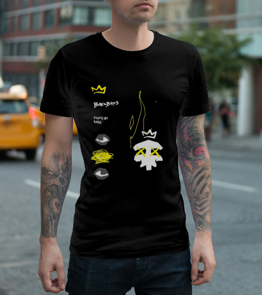 Baka Bros Death by Rage Family Crown Skull T-Shirt