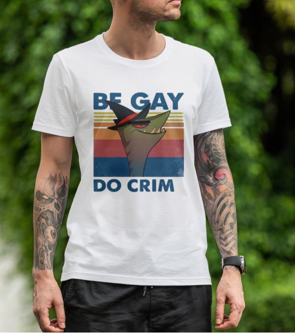 Helluva Boss Be Gay Do Crime Retro Style Snake In Hat T-Shirt