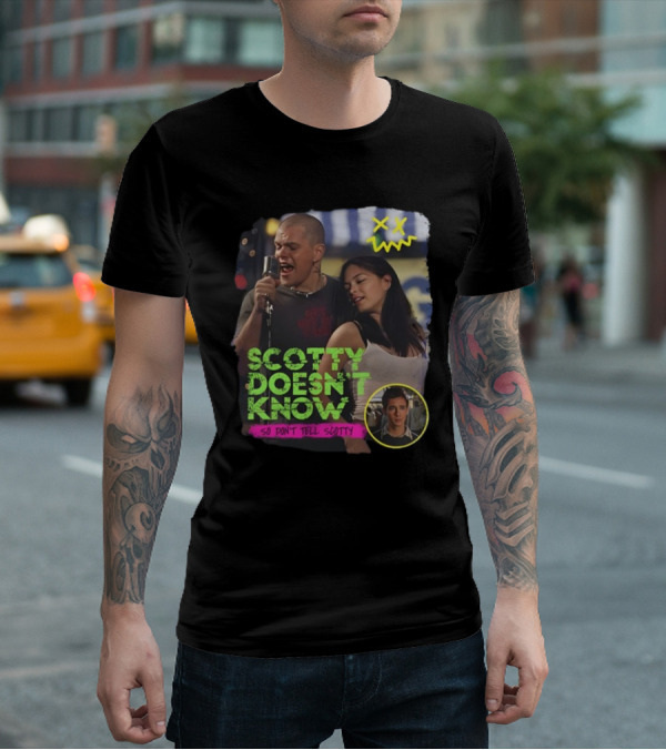 Jonas Never Scotty Doesn't Know So Don't Tell Scotty Karaoke Scene T-Shirt