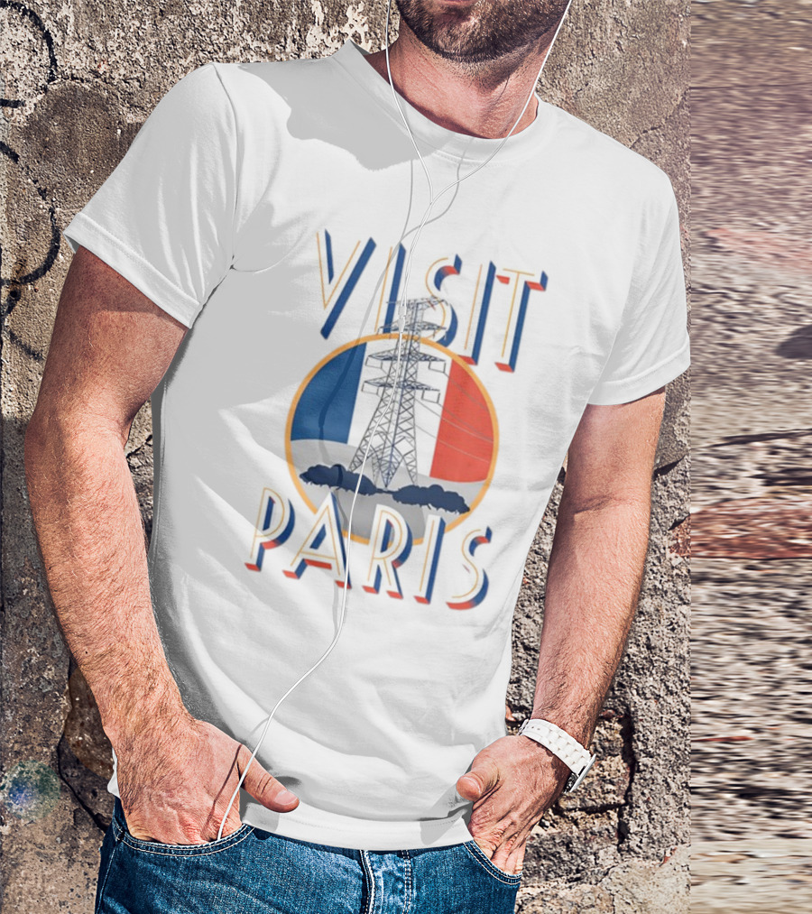 Shitheadsteve Visit Paris French Flag With Eiffel Tower T-Shirt