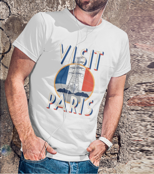 Shitheadsteve Visit Paris French Flag With Eiffel Tower T-Shirt