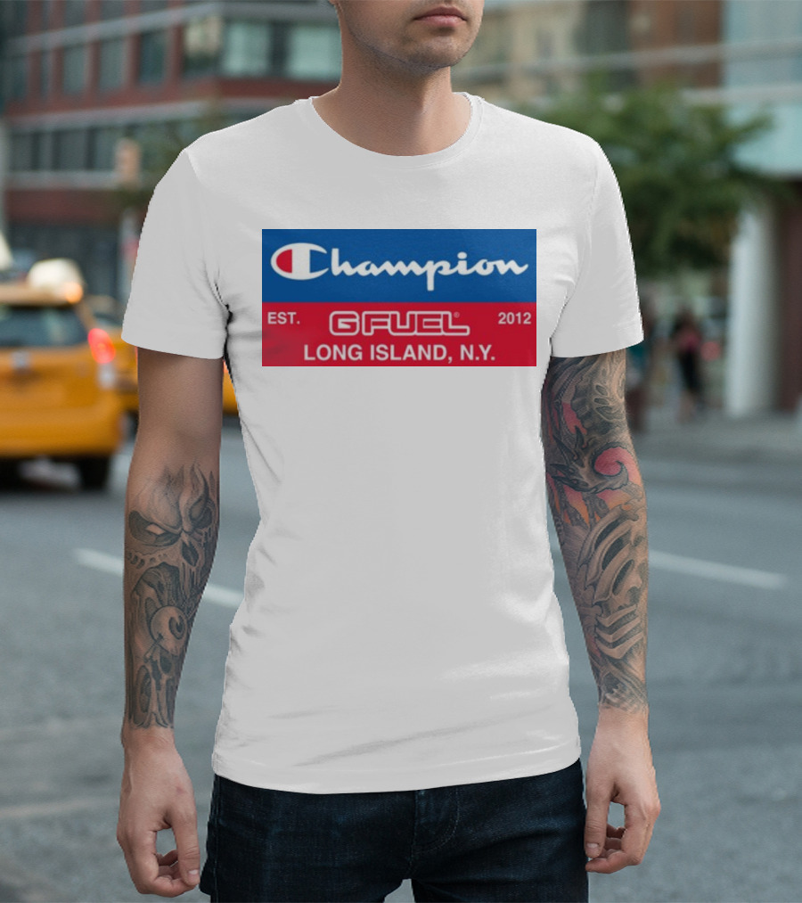 Champion Gfuel Est. 2012 Long Island N.Y T-Shirt