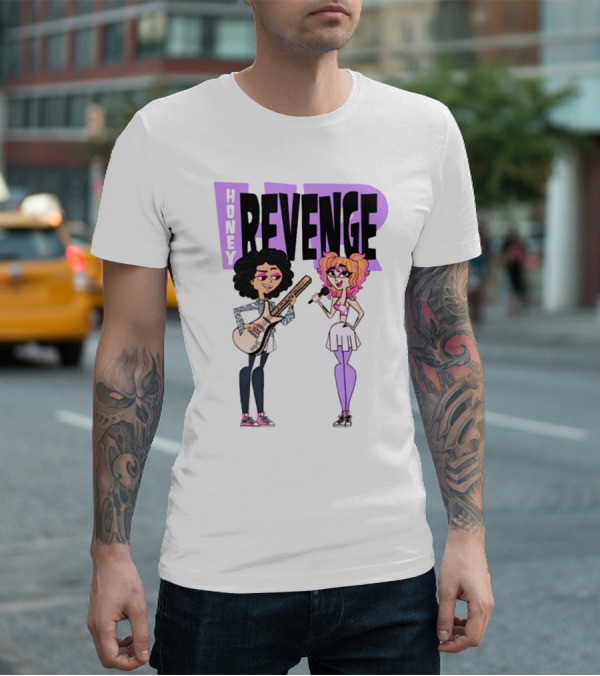 Honey Revenge Characters With Guitar And Microphone Lavender Dust T-Shirt