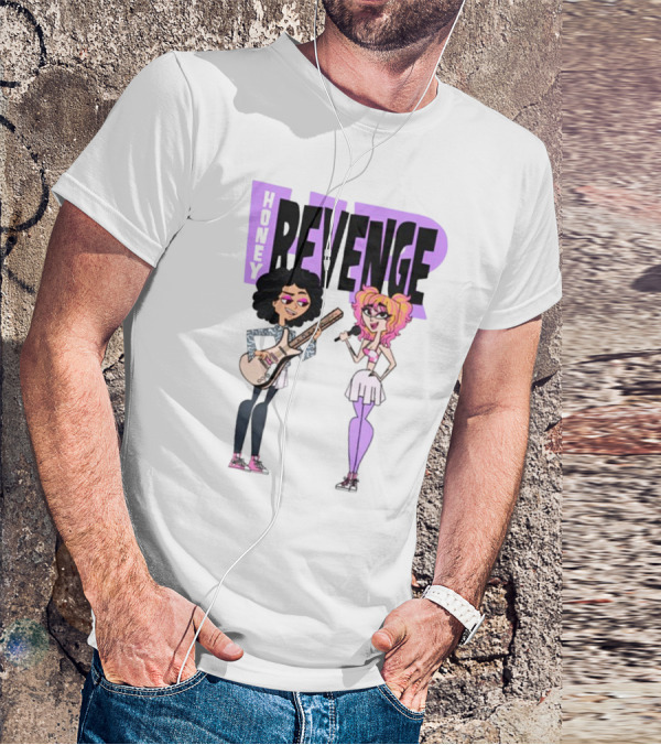 Honey Revenge Characters With Guitar And Microphone Lavender Dust T-Shirt
