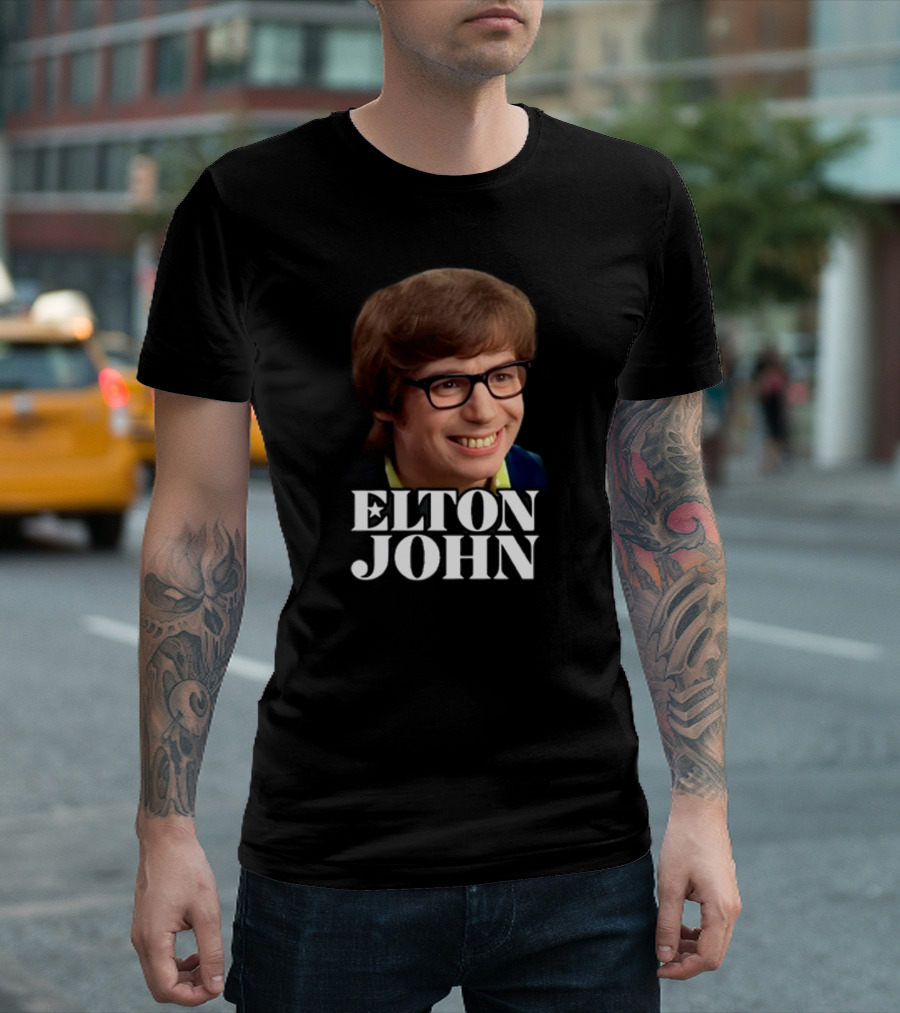 Shitheadsteve Elton John Austin Powers Face Mashup T-Shirt