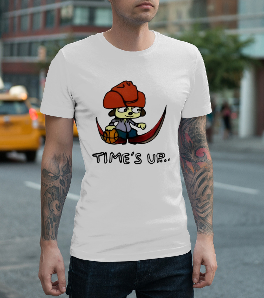 TIME'S UP Parappa The Rapper Basketball Swoosh T-Shirt