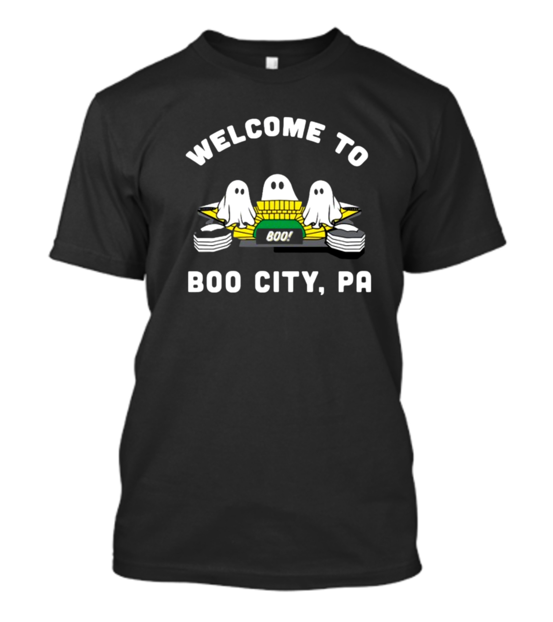 Welcome To Boo City PA Ghosts With Cheese Steaks T-Shirt