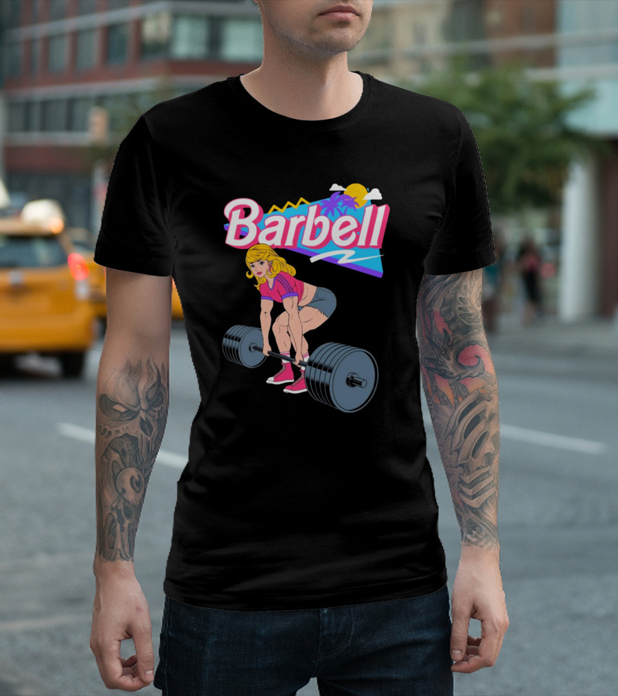 Raskolapparel Barbell Barbie Retro Workout Vibes T-Shirt