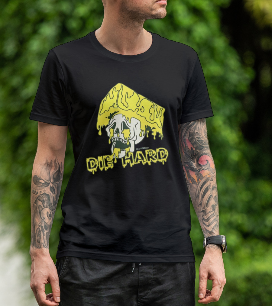 Die Hard Cheesehead Melting Skull T-Shirt