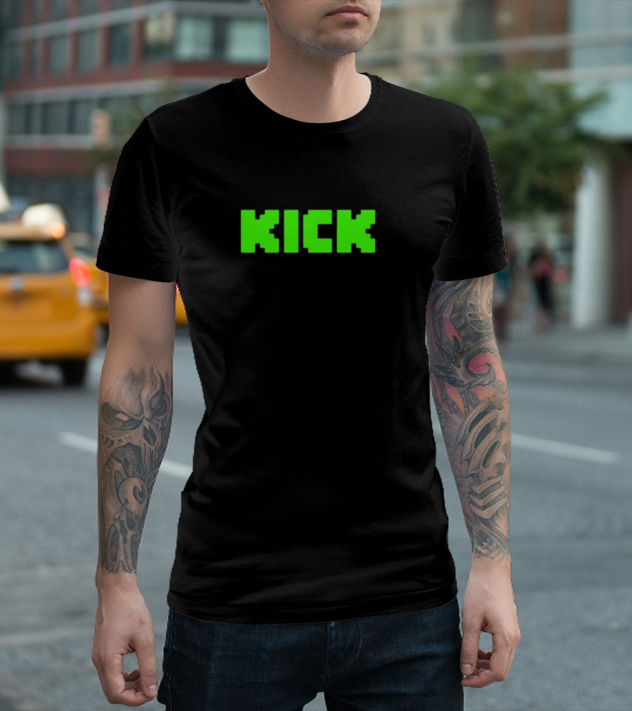 Jackowacko Kick Green Retro Pixel T-Shirt