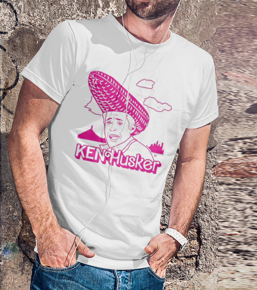 Ken Husker Corn Hat City Skyline T-Shirt