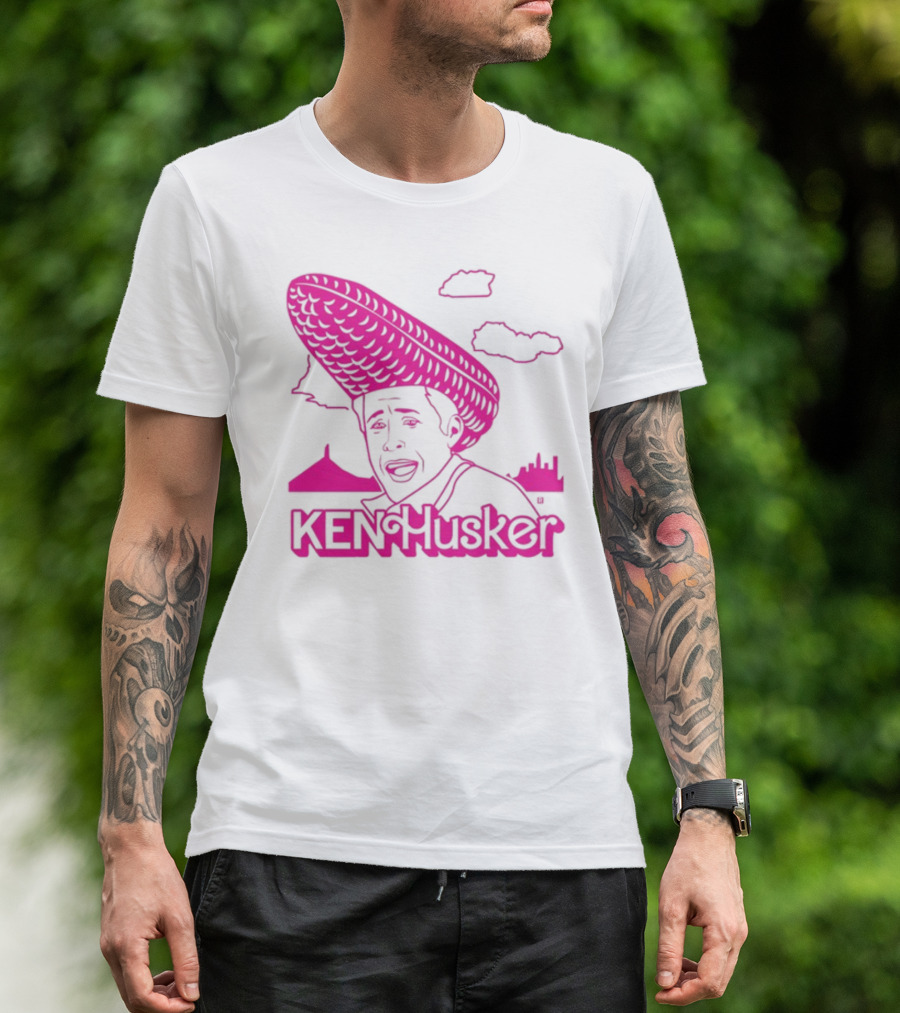 Ken Husker Corn Hat City Skyline T-Shirt