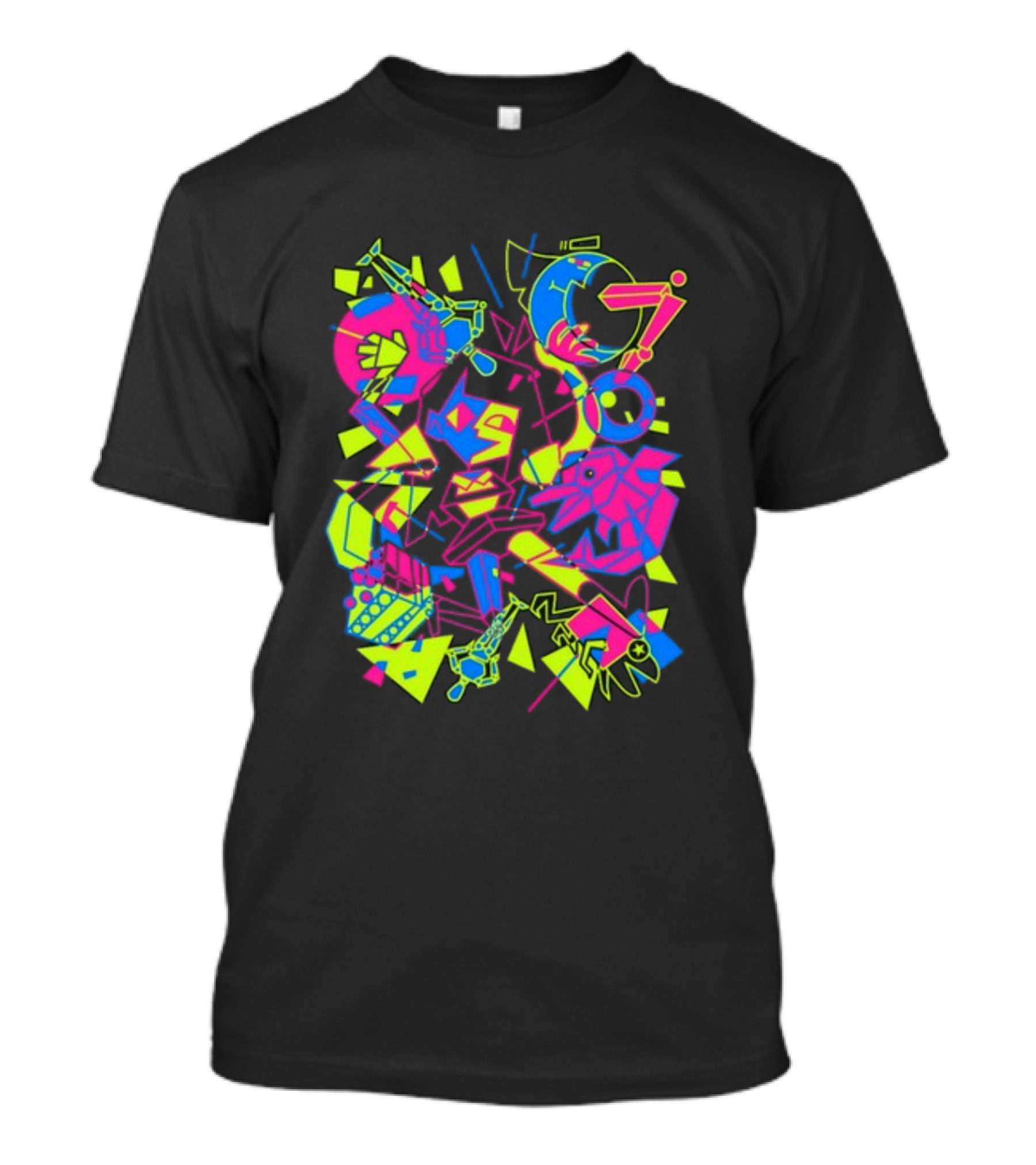 What's The Data Neon Abstract Shapes And Lines T-Shirt
