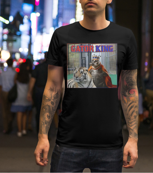 Gator King Crowned Alligator With Tiger T-Shirt