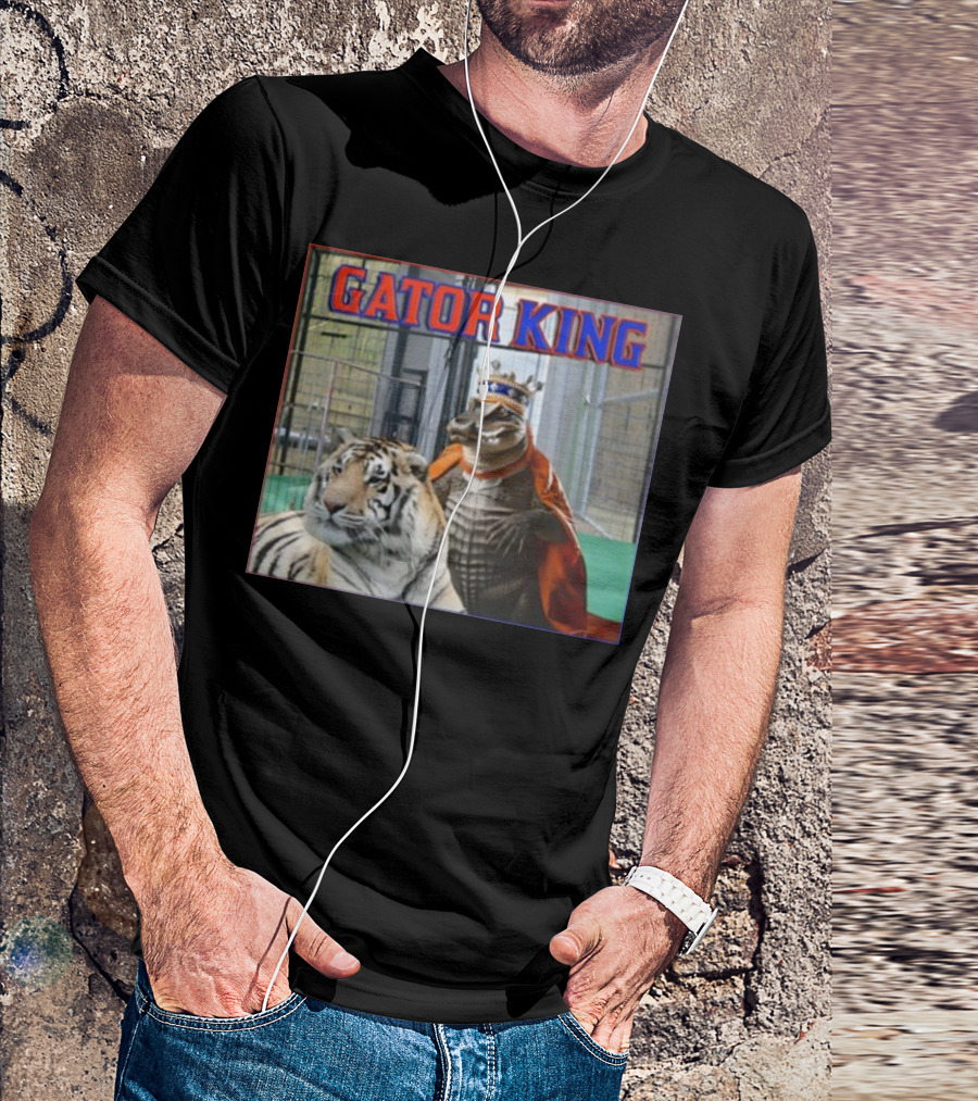 Gator King Crowned Alligator With Tiger T-Shirt