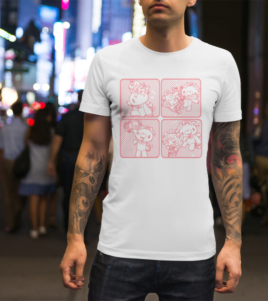 Morichack Ironmouse X GloomyBear Pink Graphic Quadrants T-Shirt