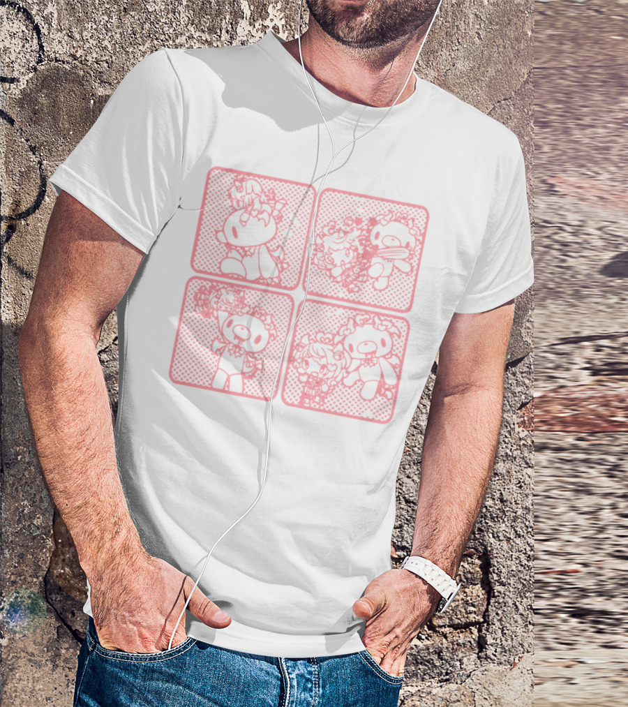 Morichack Ironmouse X GloomyBear Pink Graphic Quadrants T-Shirt
