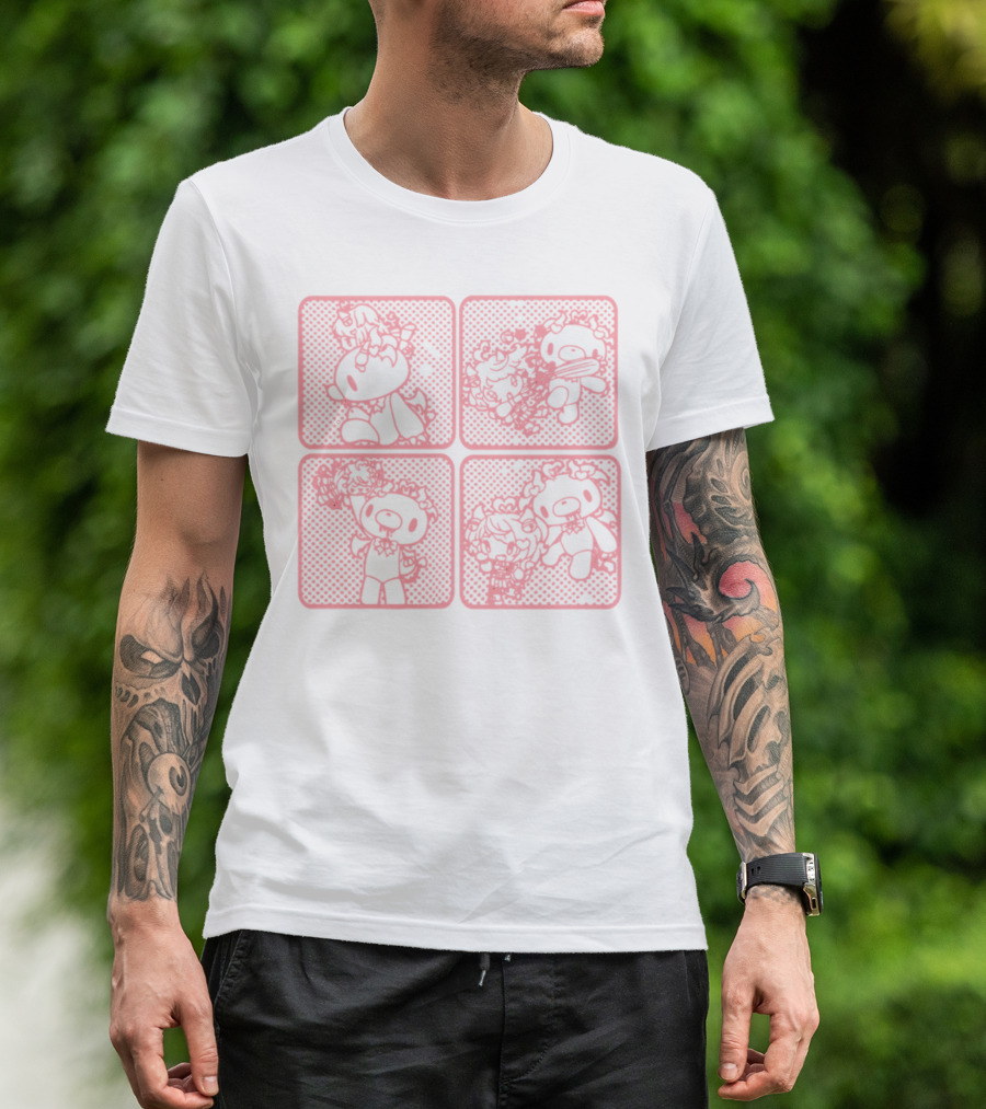 Morichack Ironmouse X GloomyBear Pink Graphic Quadrants T-Shirt