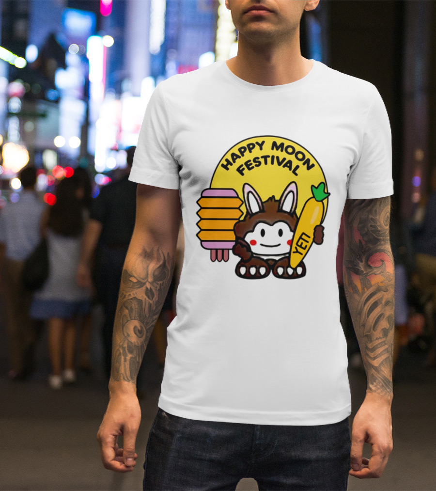 Rockstar Games Happy Moon Festival Yeti Lantern Rabbit T-Shirt