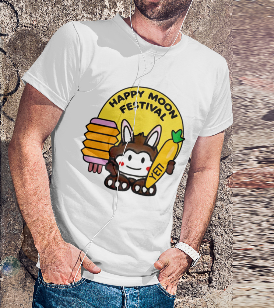 Rockstar Games Happy Moon Festival Yeti Lantern Rabbit T-Shirt