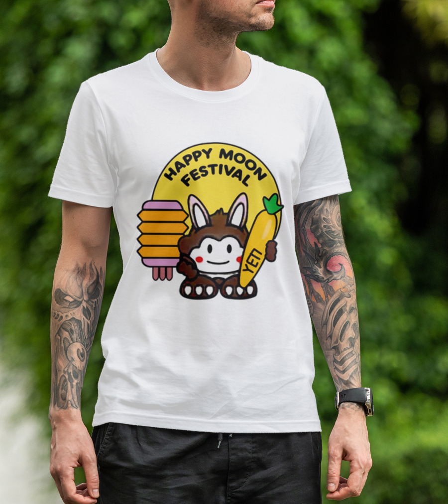 Rockstar Games Happy Moon Festival Yeti Lantern Rabbit T-Shirt