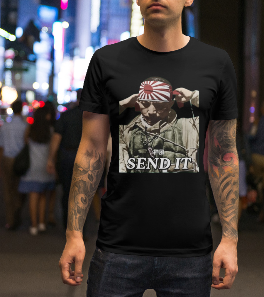 Kamikaze Pilot 神風 Send It T-Shirt