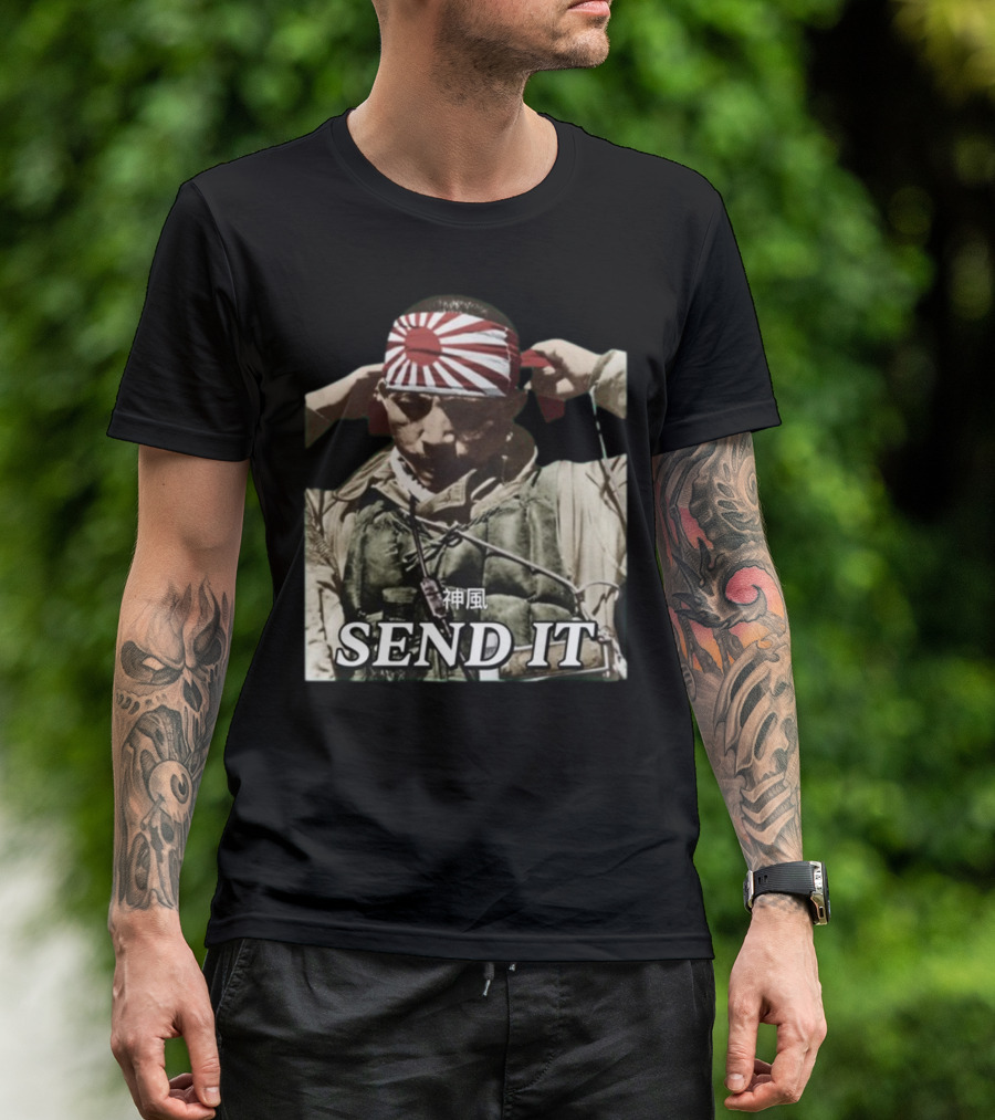 Kamikaze Pilot 神風 Send It T-Shirt