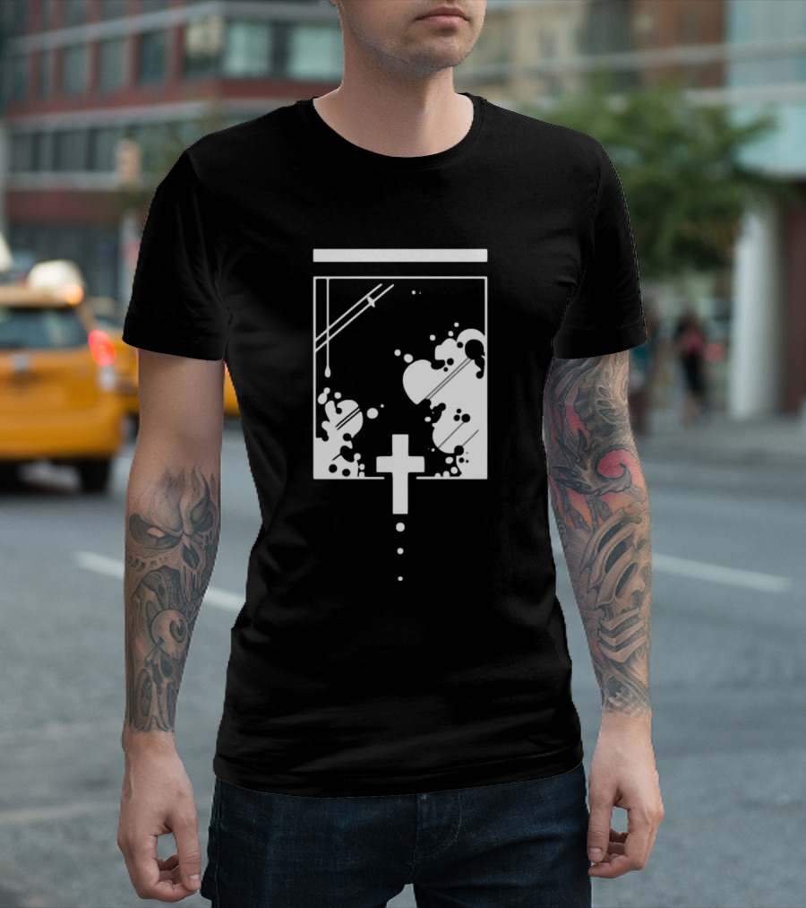Kuro Casual Drip Infusion Symbol With Cross T-Shirt