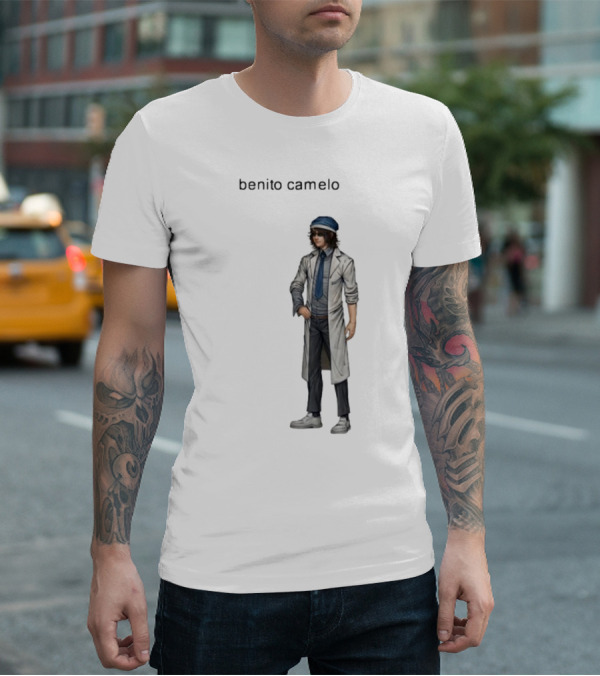 Sempre Benito Camelo Character In White Coat And Blue Hat T-Shirt