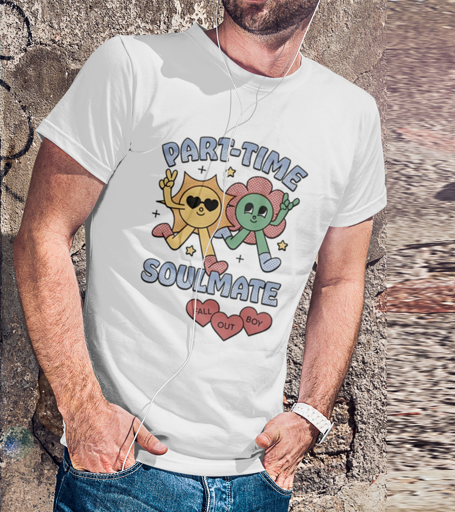 Part-Time Soulmate Fall Out Boy Hearts And Happy Flowers T-Shirt