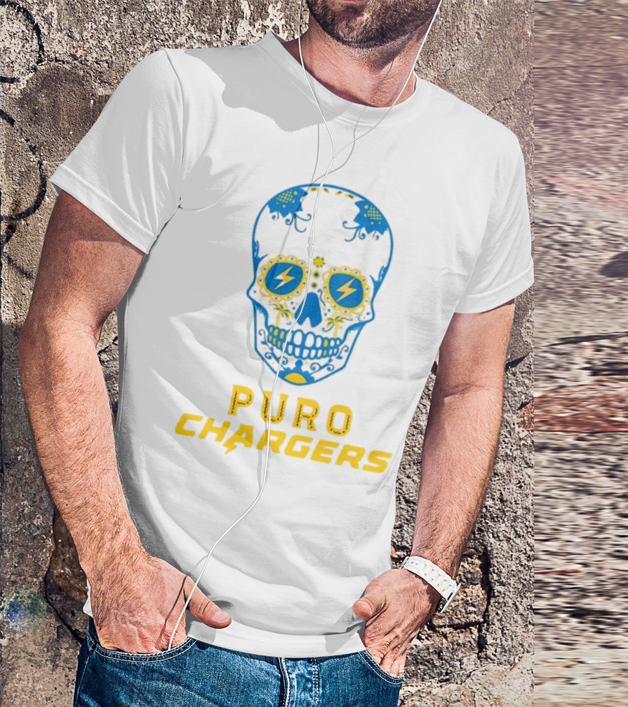 Puro Chargers Skull Lightning Bolt T-Shirt