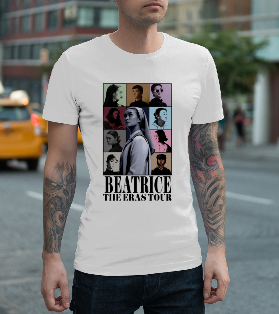 Beatrice The Eras Tour Multicolor Photo Collage T-Shirt