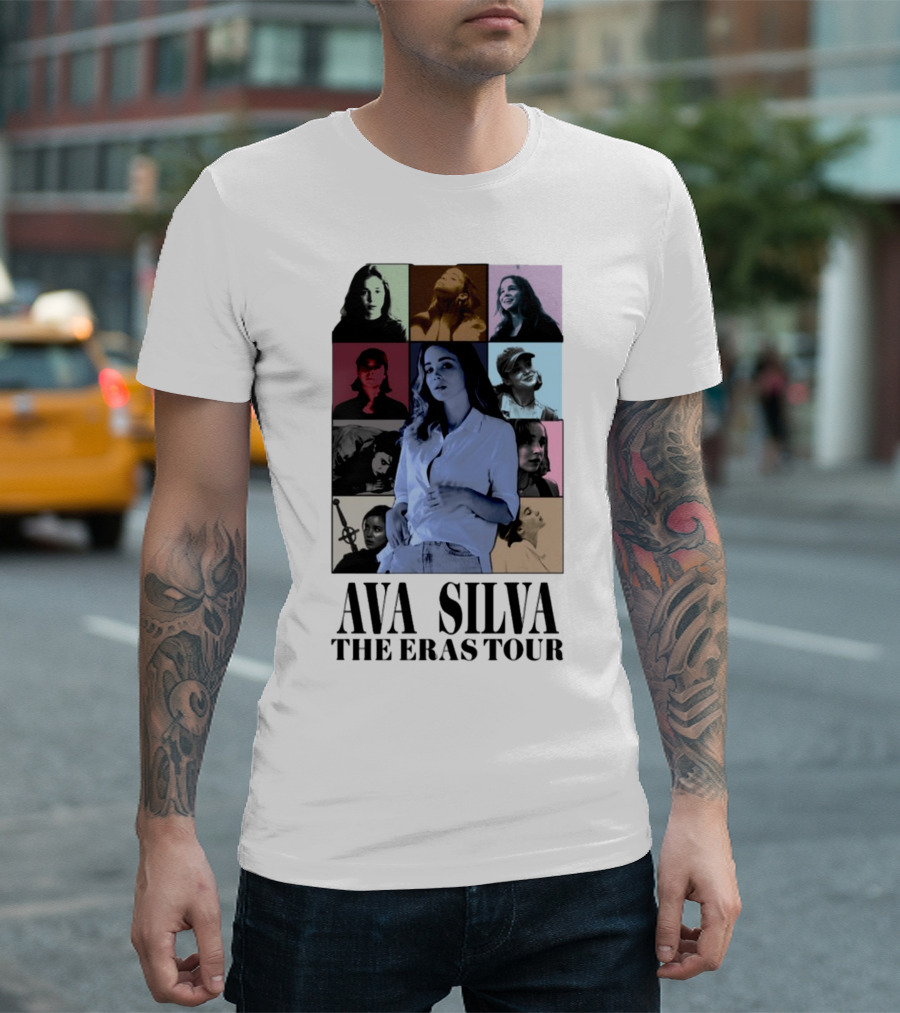 AVA SILVA THE ERAS TOUR Multicolored Portrait Collage T-Shirt