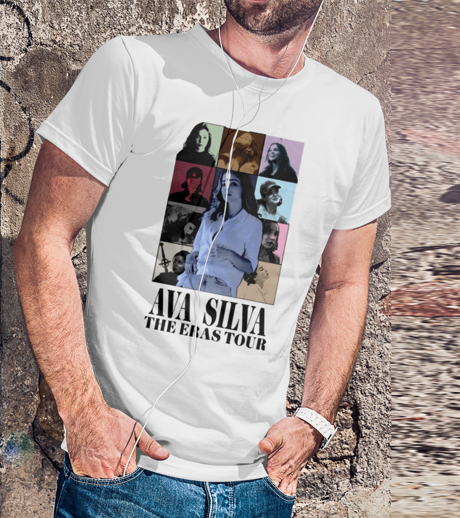AVA SILVA THE ERAS TOUR Multicolored Portrait Collage T-Shirt
