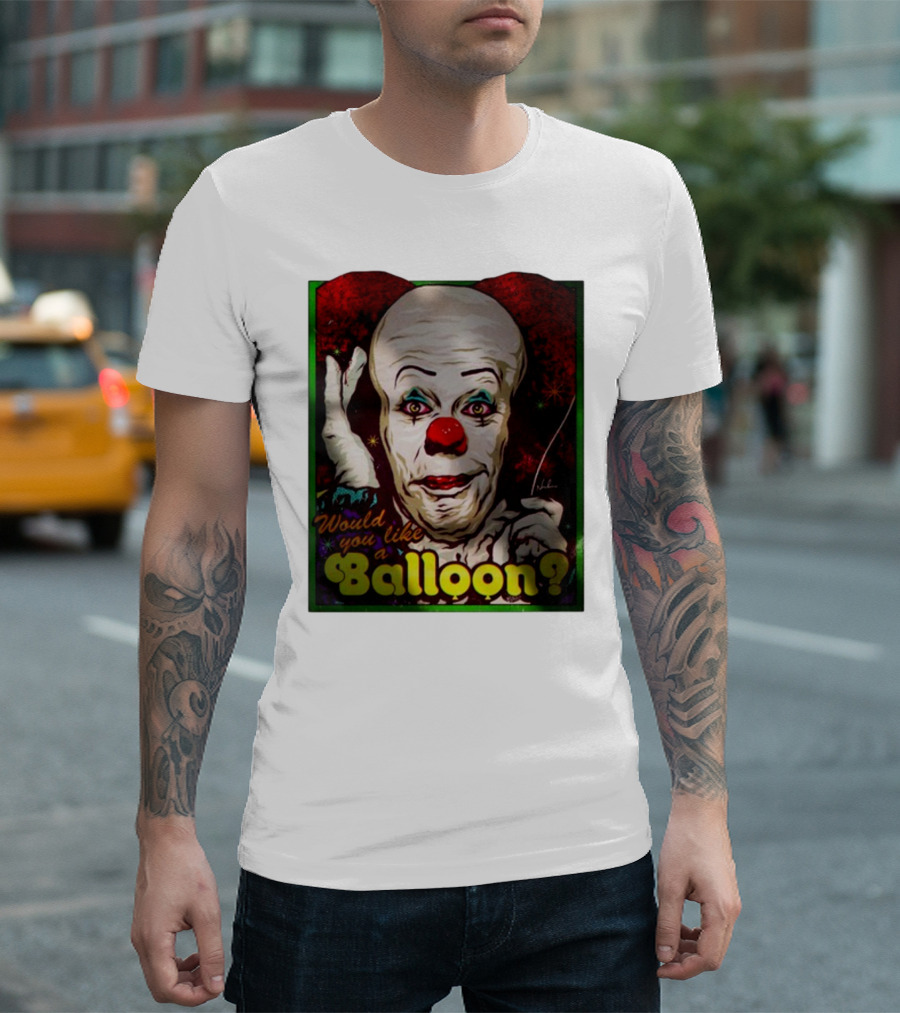 Would You Like A Balloon Clown Face Art By Nordacious T-Shirt