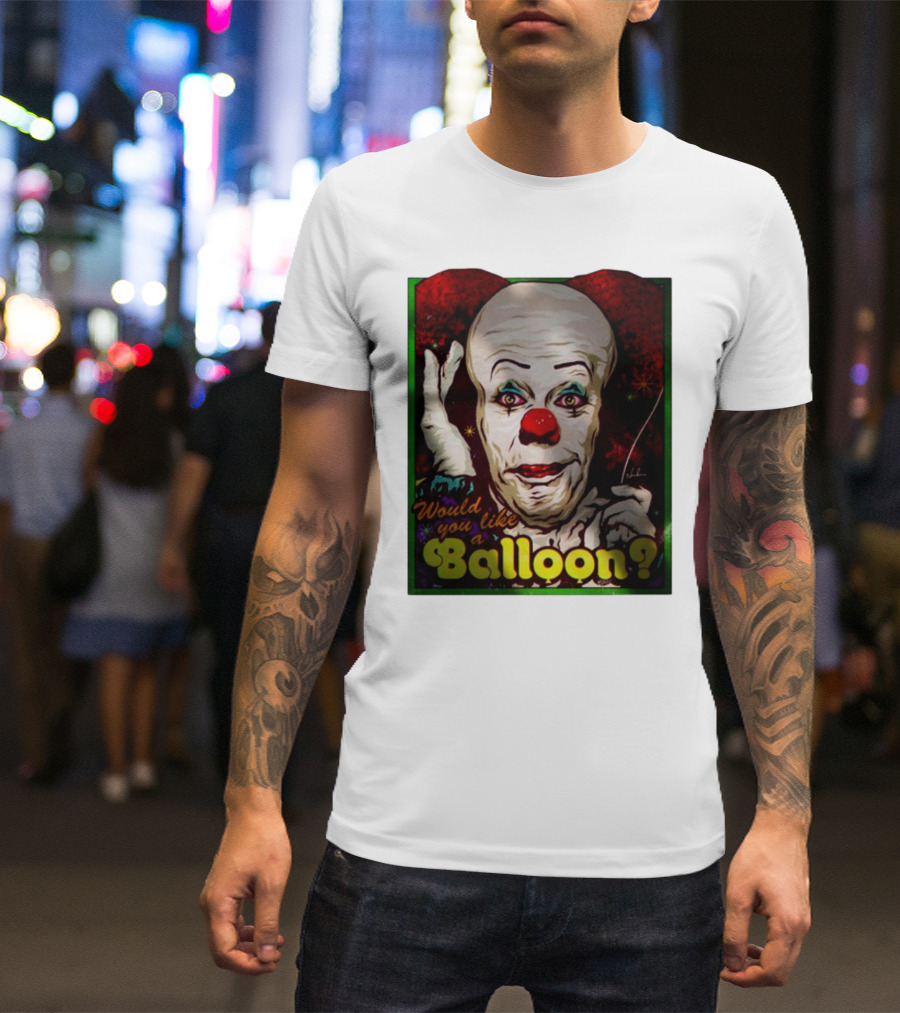 Would You Like A Balloon Clown Face Art By Nordacious T-Shirt
