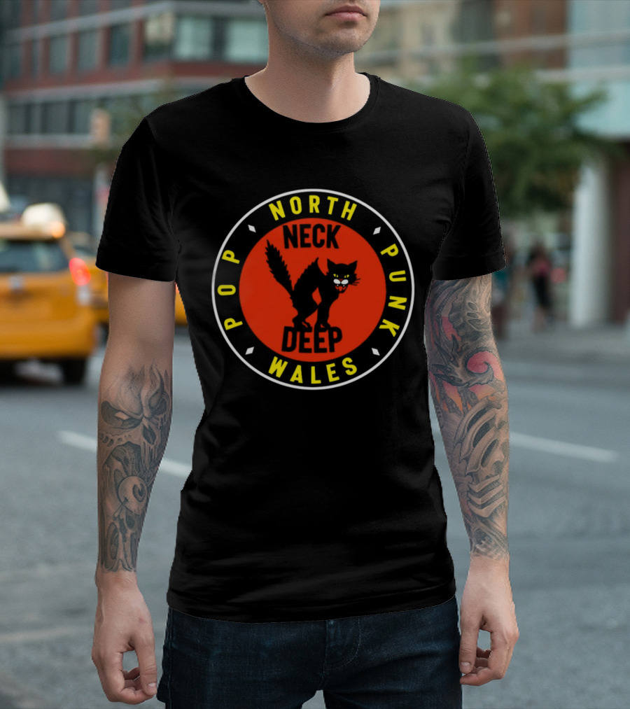 North Wales Neck Deep Pop Punk Cat T-Shirt