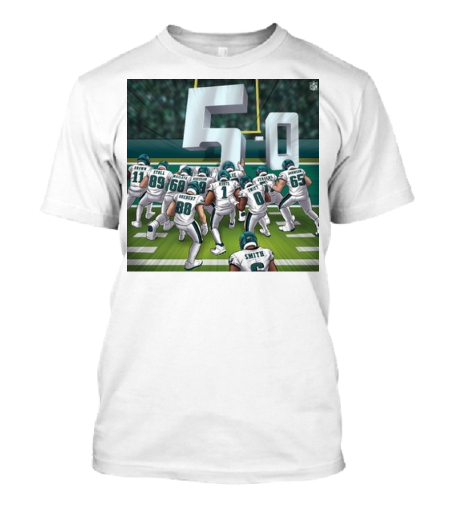 Jalen Hurts Brotherly Shove 5-0 Eagles Victory T-Shirt