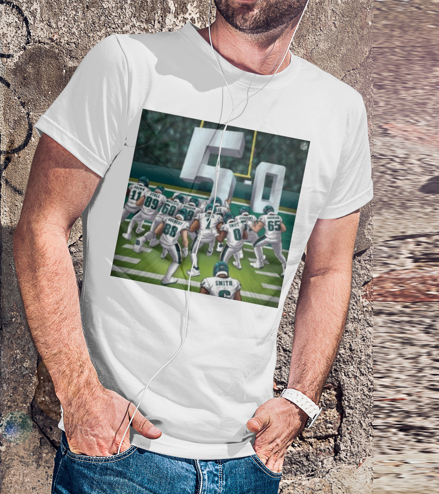 Jalen Hurts Brotherly Shove 5-0 Eagles Victory T-Shirt