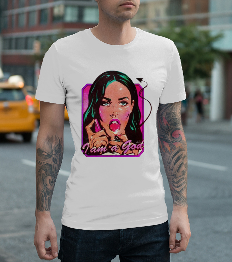 Megan Fox I Am A God Comic Style Pop T-Shirt