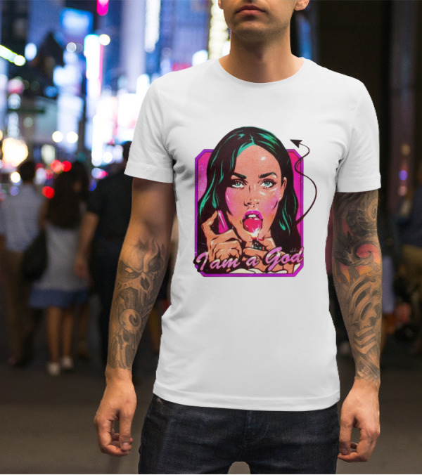Megan Fox I Am A God Comic Style Pop T-Shirt