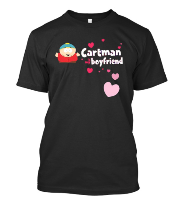 Cartman Is My Boyfriend Pink Hearts Cartoon Character T-Shirt