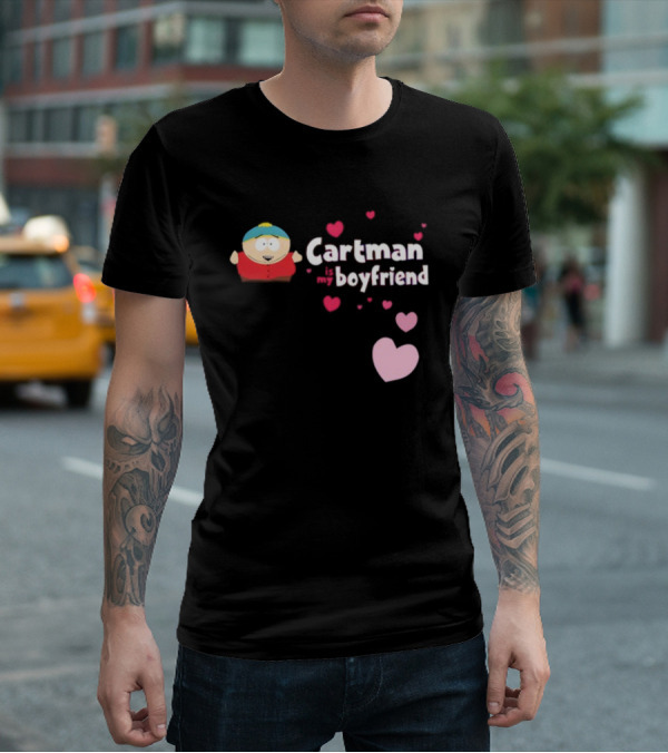 Cartman Is My Boyfriend Pink Hearts Cartoon Character T-Shirt