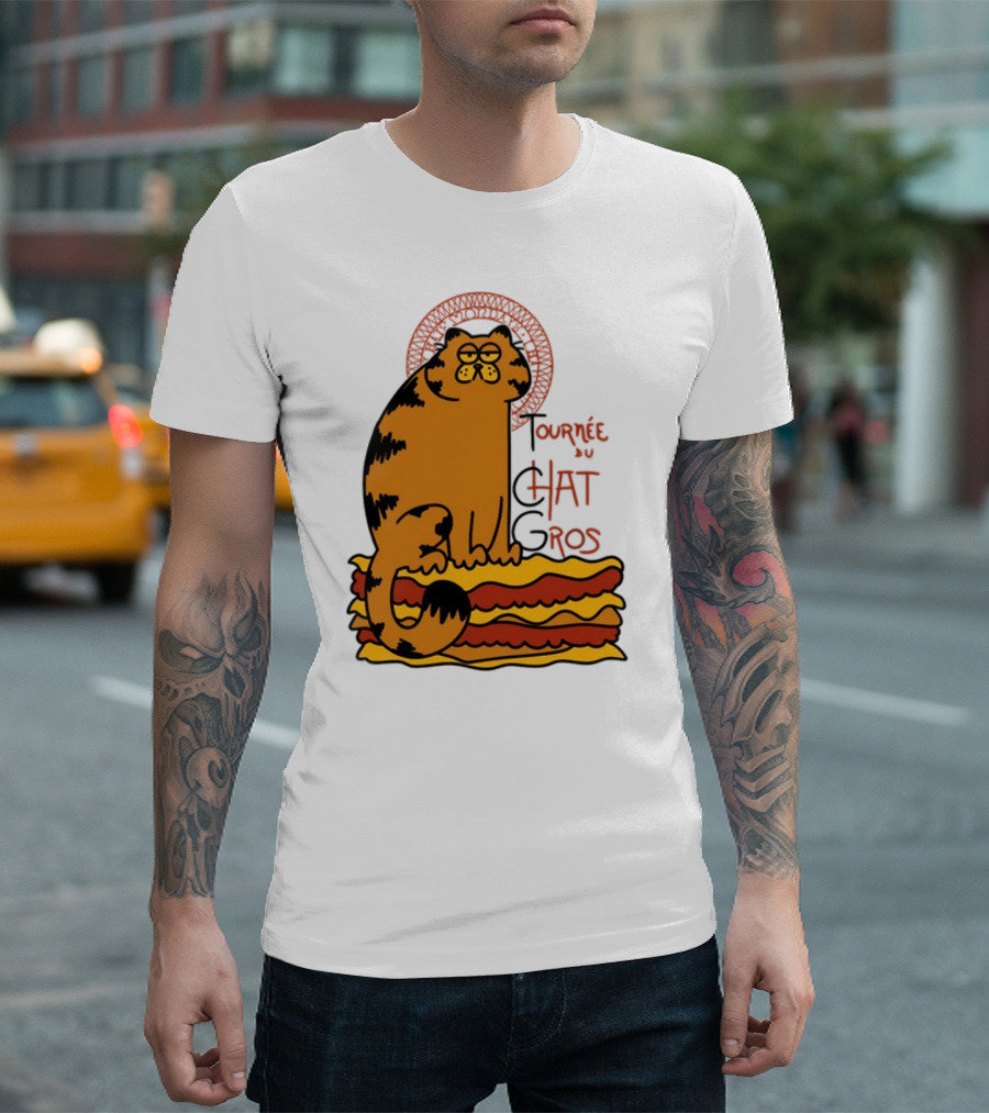 Tournée du Chat Gros Garfield Art Nouveau T-Shirt