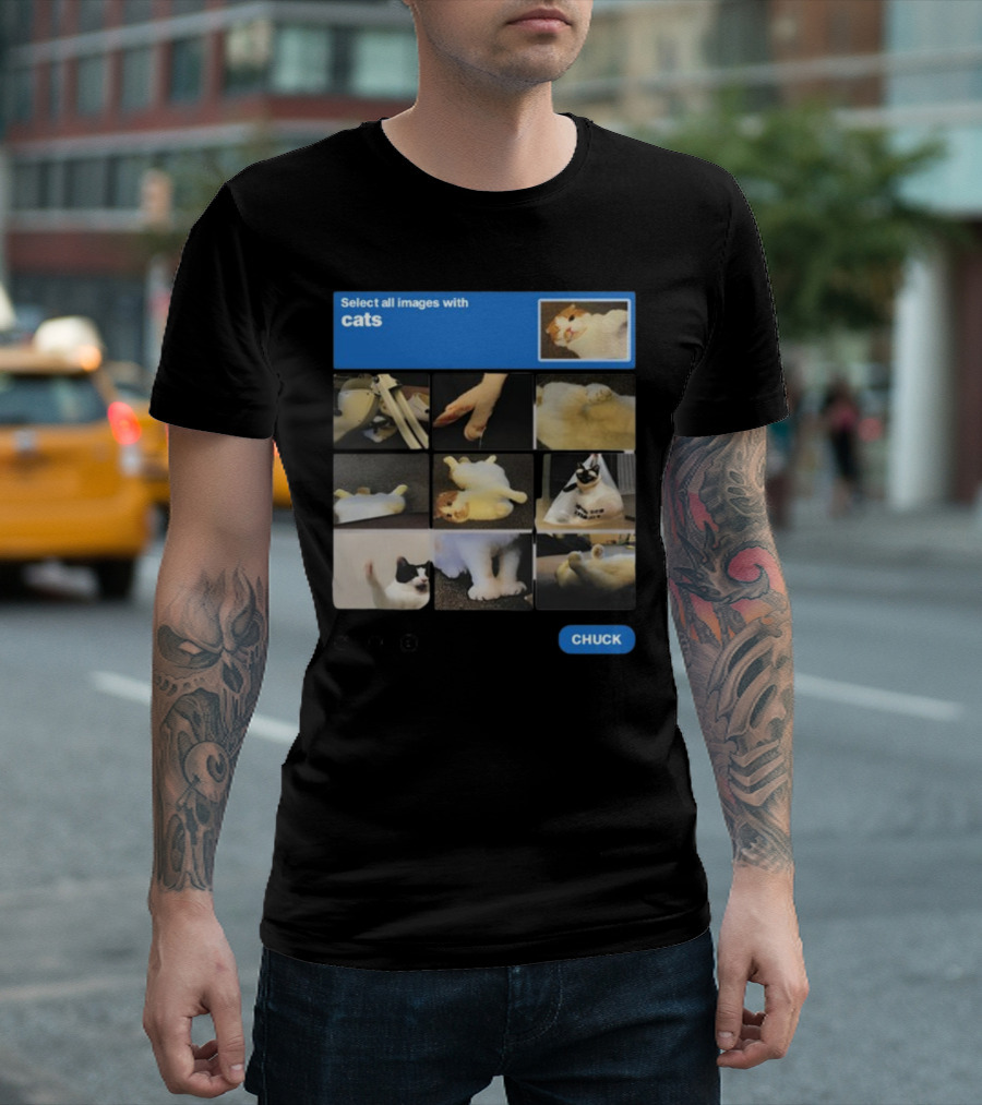 Soleilbyul I Am Not Robot Select All Images With Cats Chuck T-Shirt