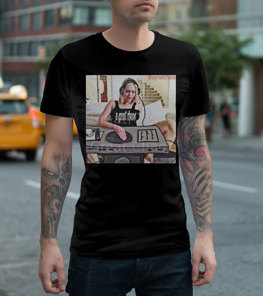 A Great Chaos DJ Mixing Beats at Home Console T-Shirt