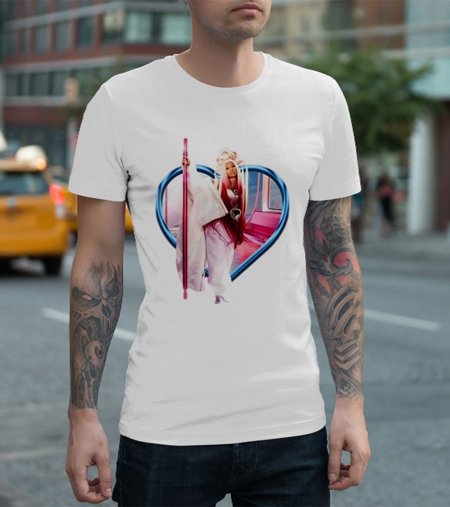 Nicki Minaj Heart Frame Pink Subway T-Shirt
