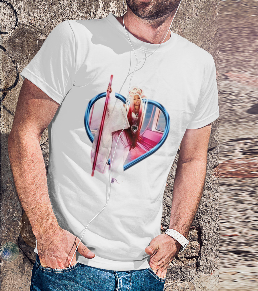 Nicki Minaj Heart Frame Pink Subway T-Shirt